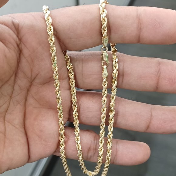 Stamped Jewelry Kt Real Gold Rope Chain 24 Inches Poshmark